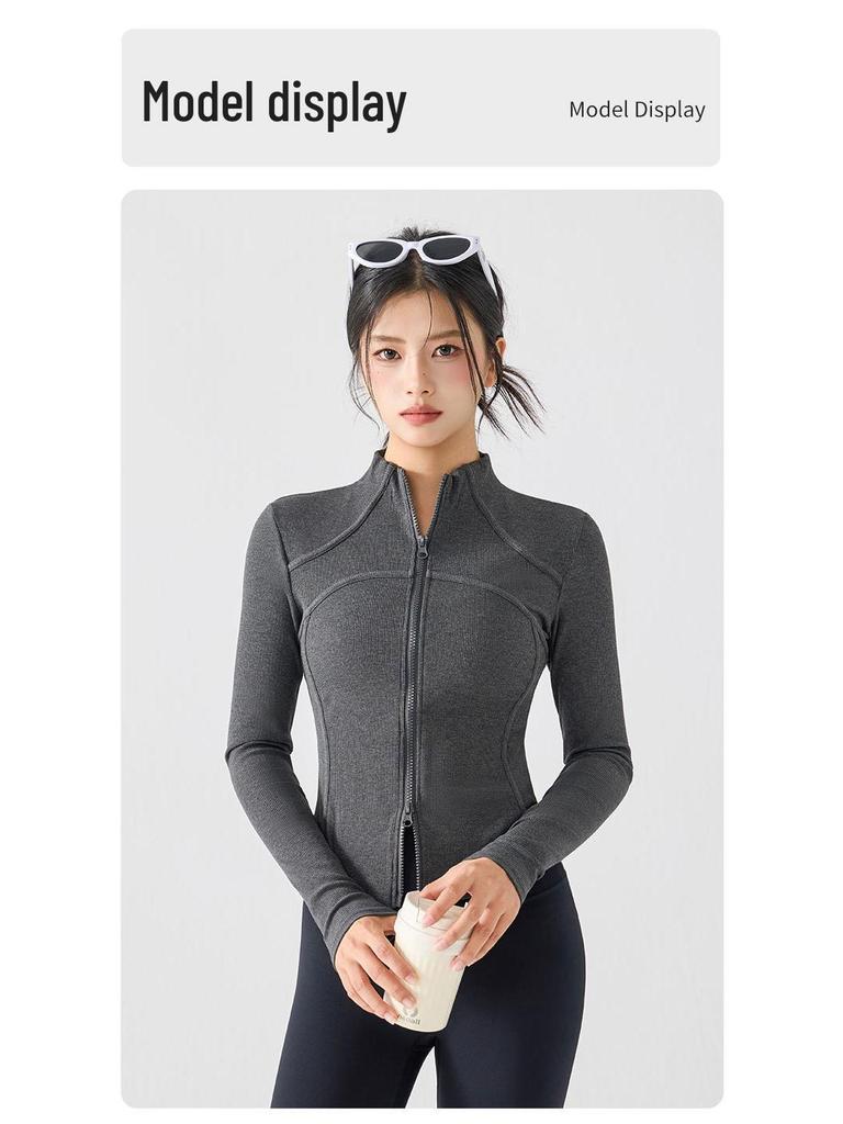 2025 Autumn/Winter Women's Stand Collar Slim Fit Yoga Jacket for Running and Sports