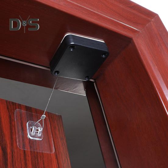 Chiudiporta automatico con filo d'acciaio da 1,2 m, regolabile, senza fori, montaggio a parete, per camera da letto, bagno, tenda da doccia, dispositivo di apertura e chiusura della porta scorrevole