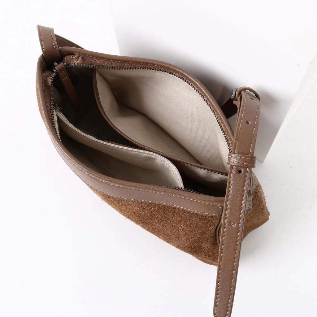 Autumn/Winter Women's Genuine Leather Suede Shoulder Bag - Retro Commuting Crossbody