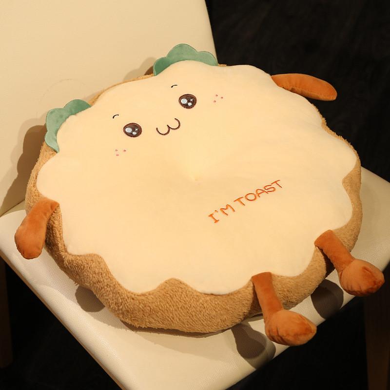 Chair Toast Cartoon Cushion With Soft Plush Material For Decor Home