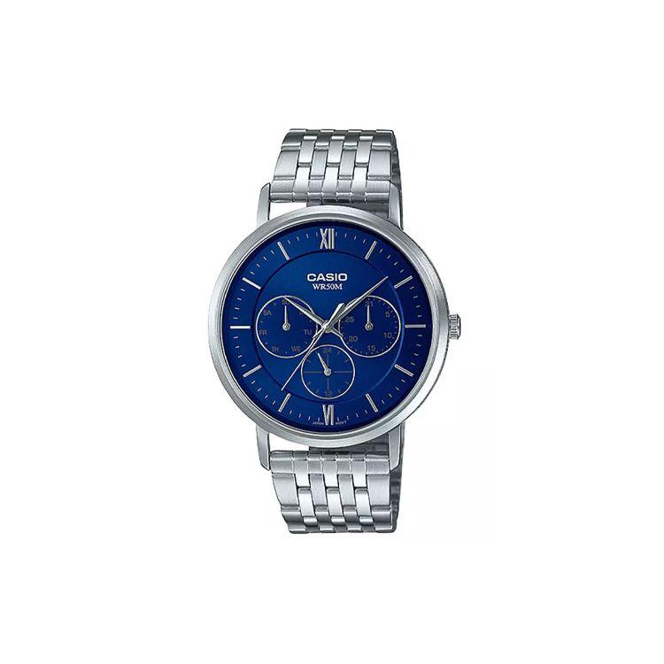 Casio 50M Waterproof Quartz Movement Stainless Steel Watch Men watches Blue MTP-B300D-2A Blue Dial