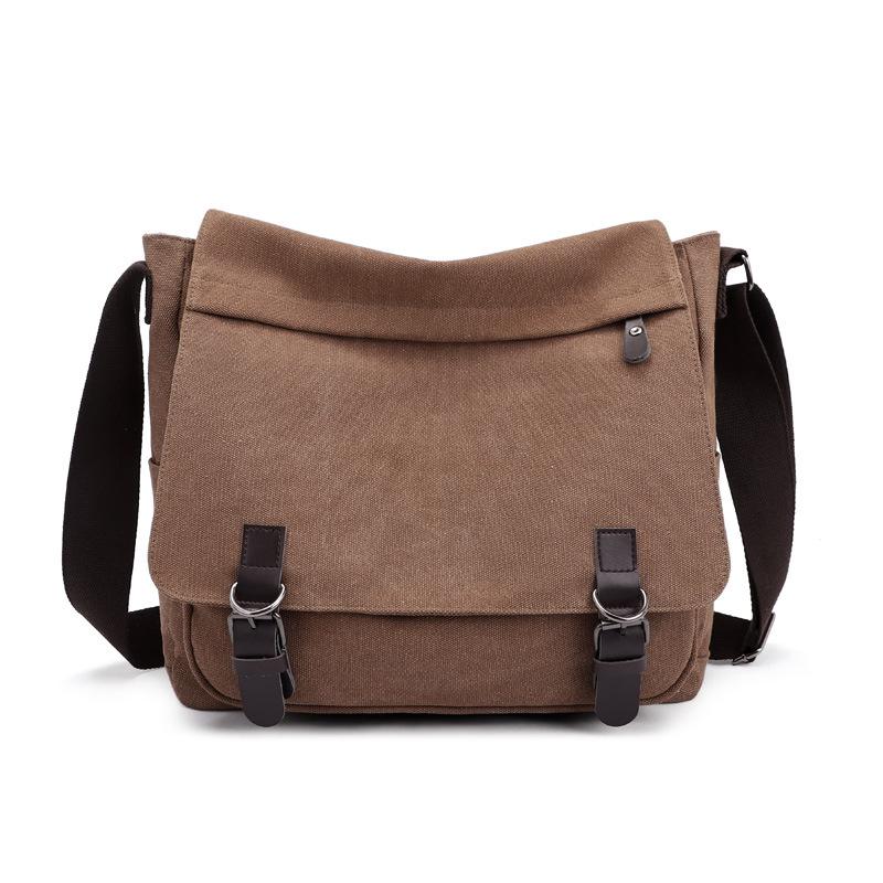 Men's Versatile Canvas Crossbody Bag - Fashionable, Practical, Large Capacity for Business and Street Trends