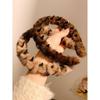 Korean Retro Leopard Print Plush Headband With Teeth Anti Slip Face Washing Makeup Hair Hoop Autumn Winter Women Hair Decor