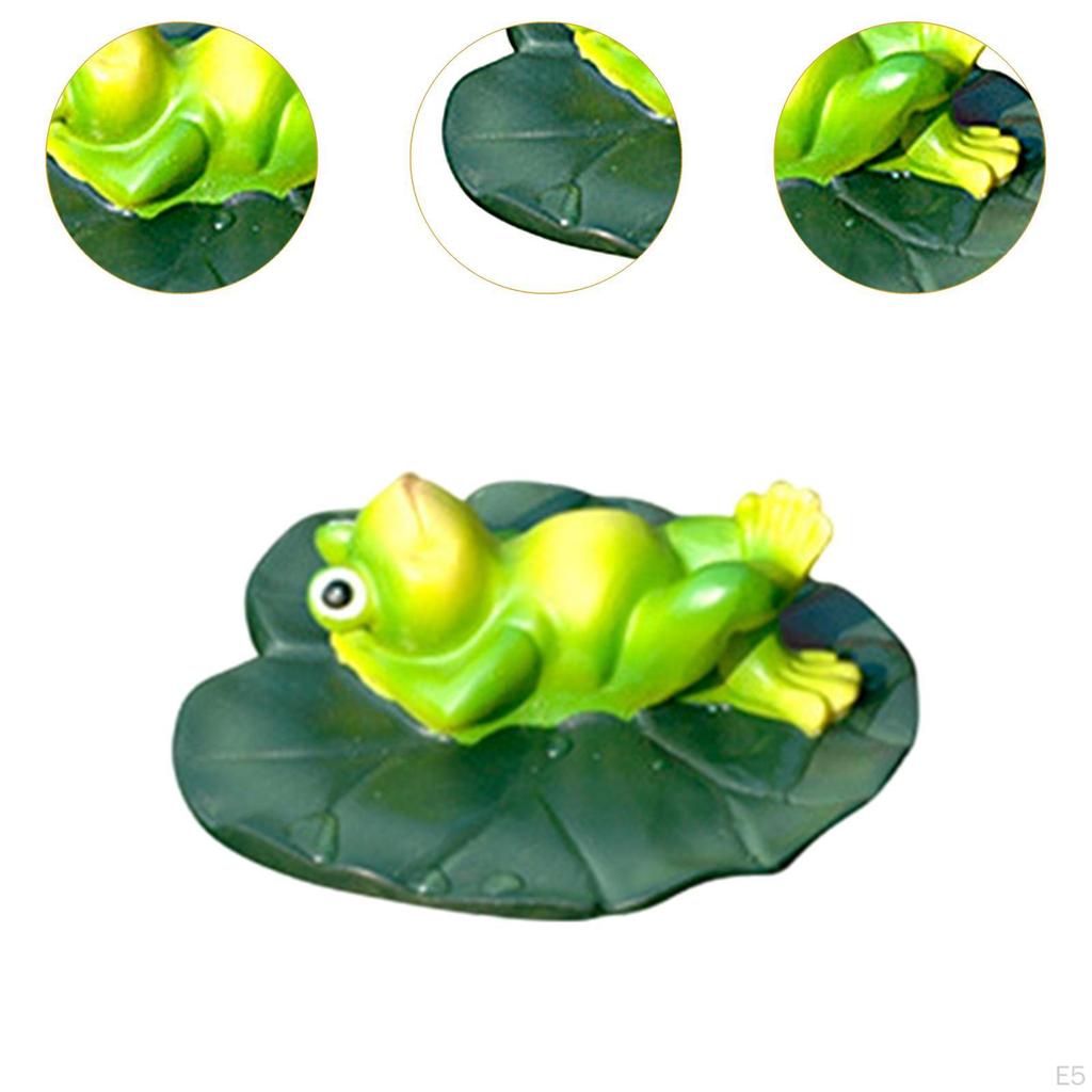 Floating Frog Figure with Water, Resin, Animal Statue Decoration for Patio Aquarium