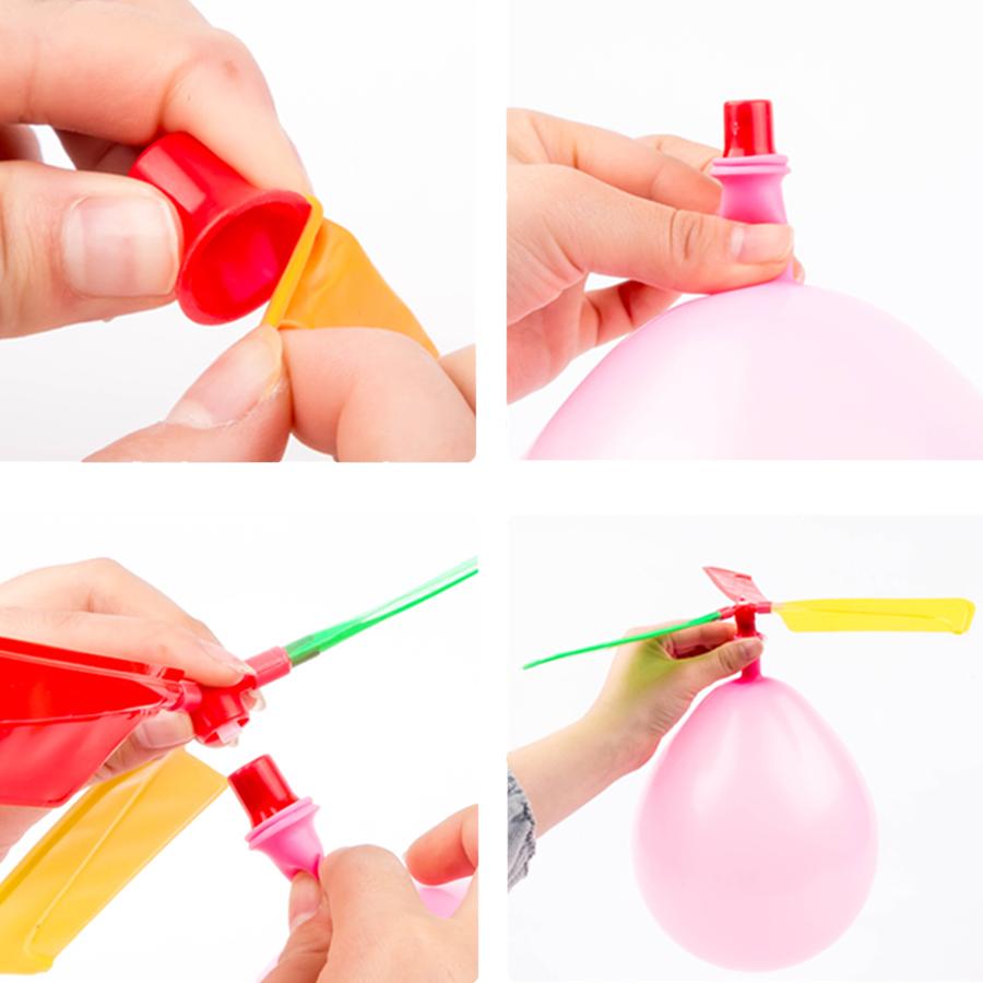 3/6/9sets Balloon Propeller Helicopter Science Kit Fun Experiment Game Tool Party Festival DIY Flying Entertainment Supplies XJM