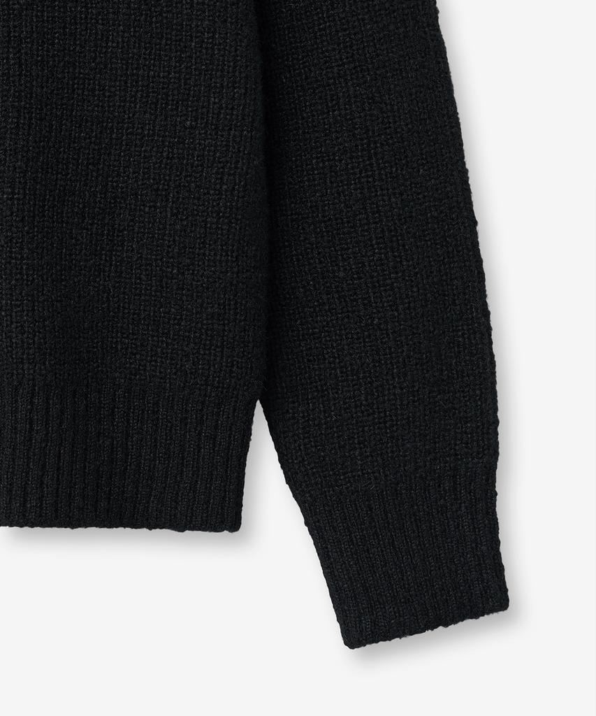 BLOND9 Grace Wool Rib Knit Sweater_Black