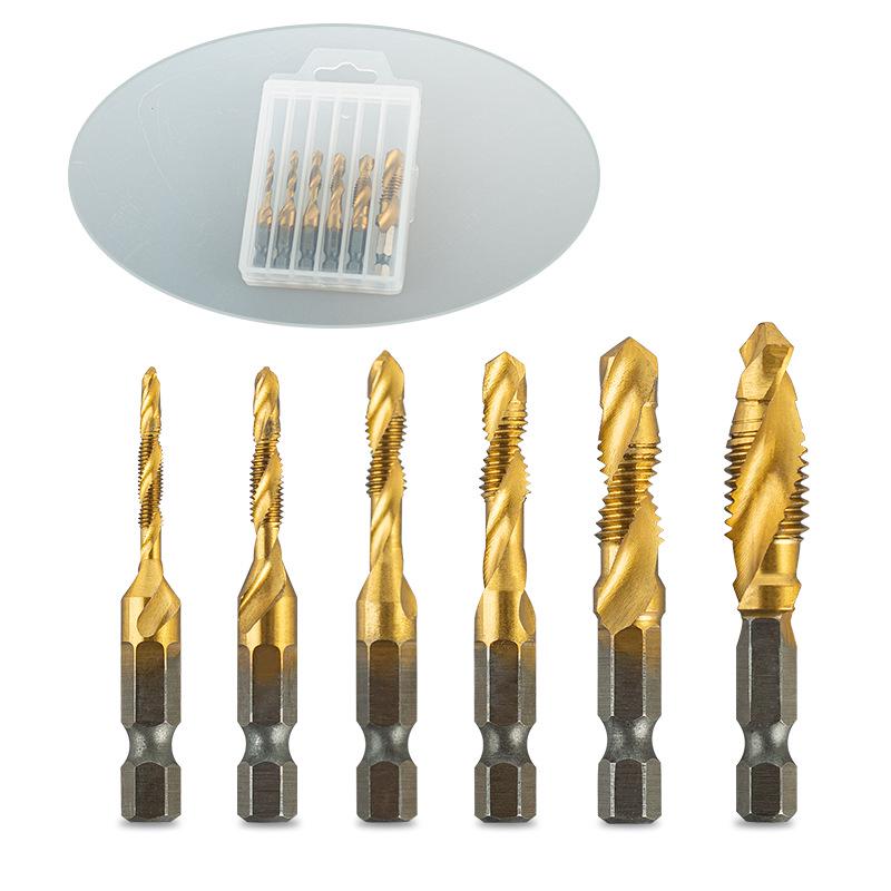 Yunbei Titanium-Plated High-Speed Steel Spiral Tap Drill with Hexagonal Shank