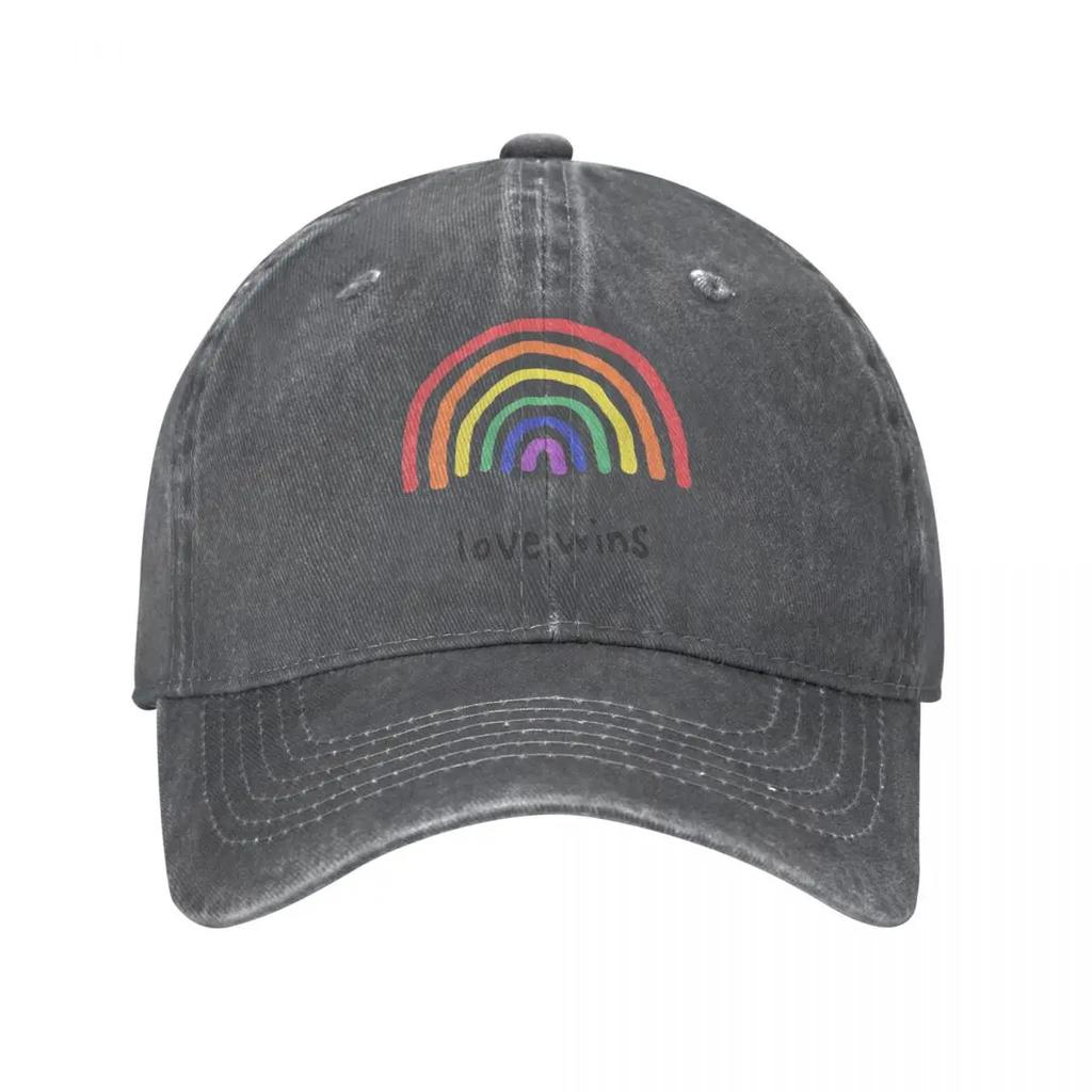 LGBTQA Pride Love Wins Baseball Cap Distressed Washed Sun Cap LGBT Pride Gay Legalize Gay Rainbow Outdoor Activities Caps Hat