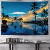 VIKAMA Coconut Tree Palm Tree Tapestry Dormitory Bedside Camping Wind Decoration Ins Room Sea Beach Wallpaper Home Decoration