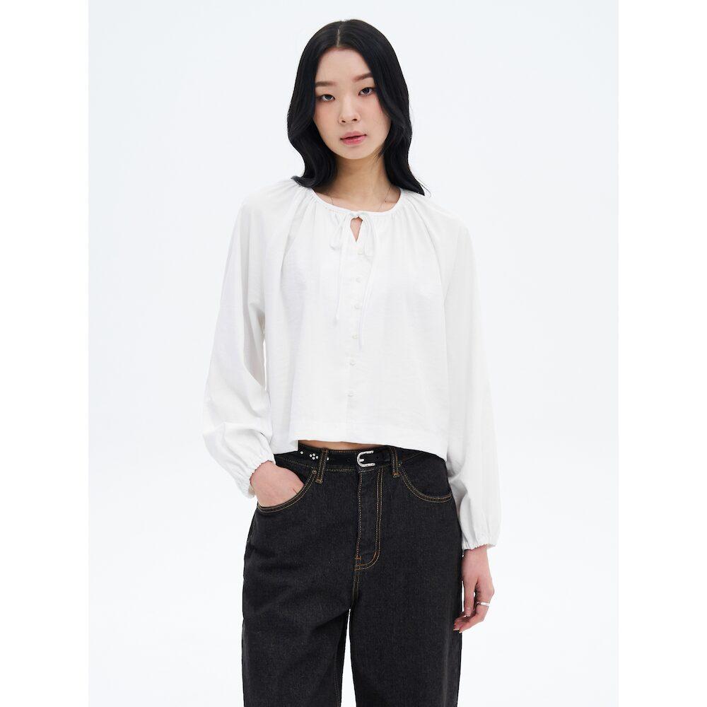 8Seconds Ribbon String Blouse White White/F