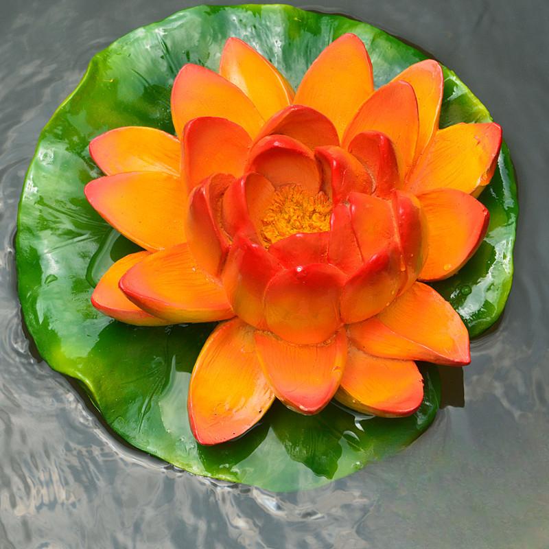 Resin Floating Frog Turtle Fish Pond Flowing Water Fountain Water Surface Lotus Flower Decoration Resin Crafts Floating Crafts