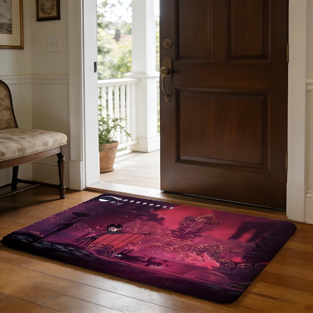 HHollow KKnight Anime Floor Mat Soft Flannel Absorbent Mat Non-Slip Rug Home Bedroom Bathroom