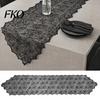 Black Spider Web Tablecloth Table Runner, Lace Gothic Halloween Runner Cobweb for Dining Decoration Ghost Festival Party Supplies