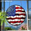 2D Flat Acrylic American Flag Suncatcher, Stained Glass Window Decor, Patriotic 4th of July Gift for Home