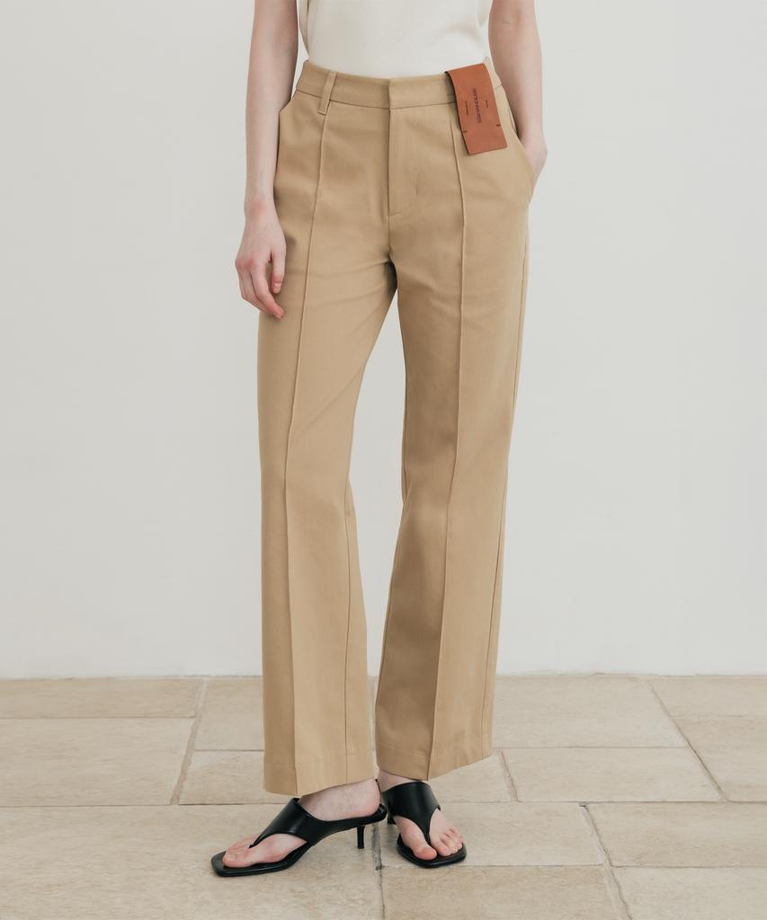SSIN AND LEE (W) Classy Pintuck Cotton Pants Beige