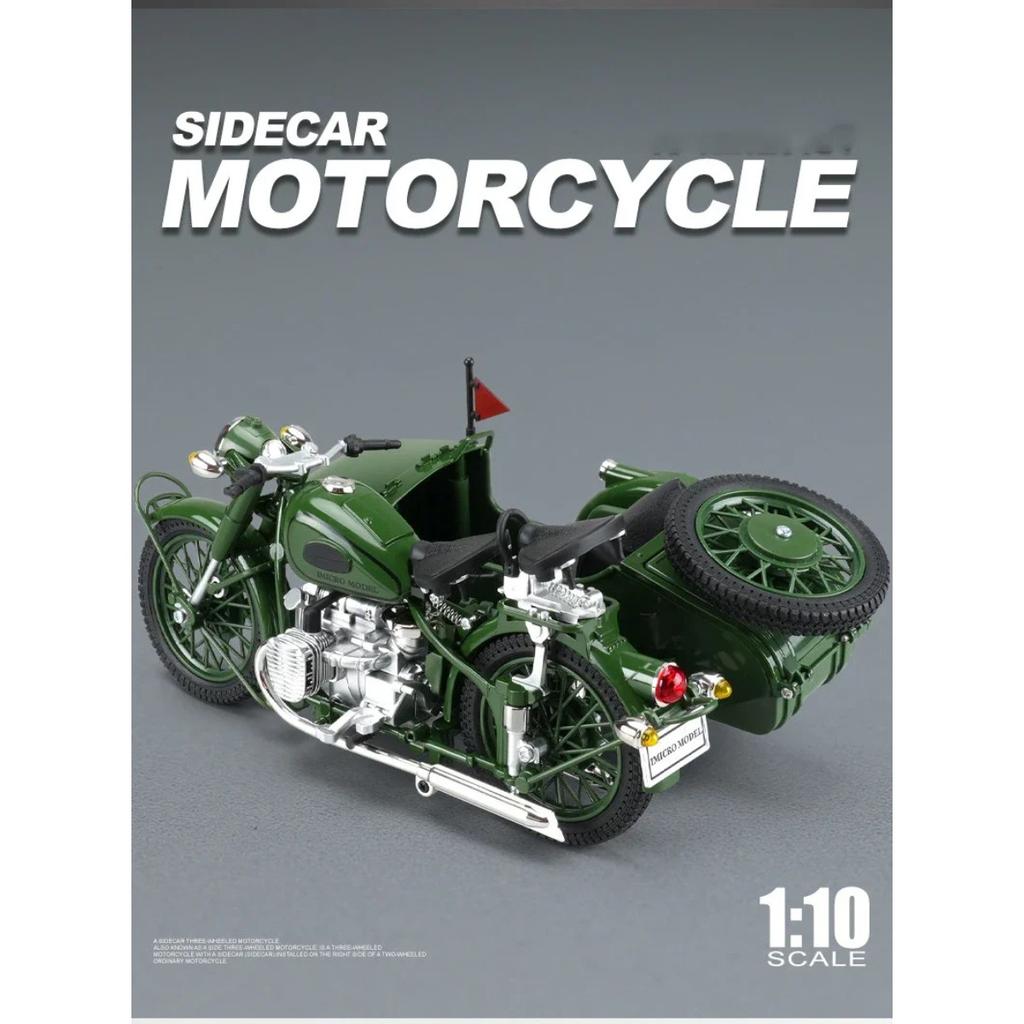 1/10 Motocykl Trójkołowy Stop Die-Cast Model Motocykla Zabawka Pojazd Kolekcja Dźwięk i Światło Terenowy Autocykl Zabawki Samochód