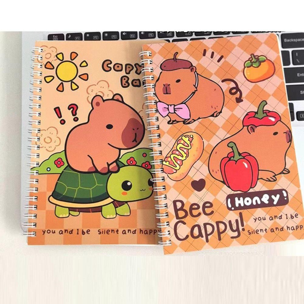 4PCS Anime Capybara Notebook Thickened School Supplies Creative Diary Notebook