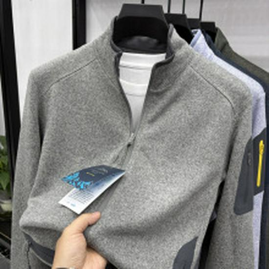 Autentyczny męski sweter Tommy z kaszmiru, z długim rękawem - Jednolity kolor, Haftowany, Kołnierz, Duży rozmiar, Uniwersalna dzianinowa baza.