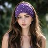Wide Punk Rivet Hair Bands Soft Elastic Sports Headband Punk Studded Headband  Hair Accessories