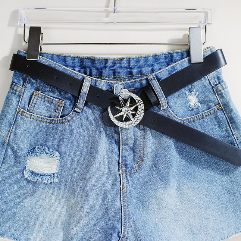 Women'S Star Buckle Belt Y2K  Moon Luxury Bling Sequin Punk Metal Buckle Belt  Waistband Jeans Pants Party Belt