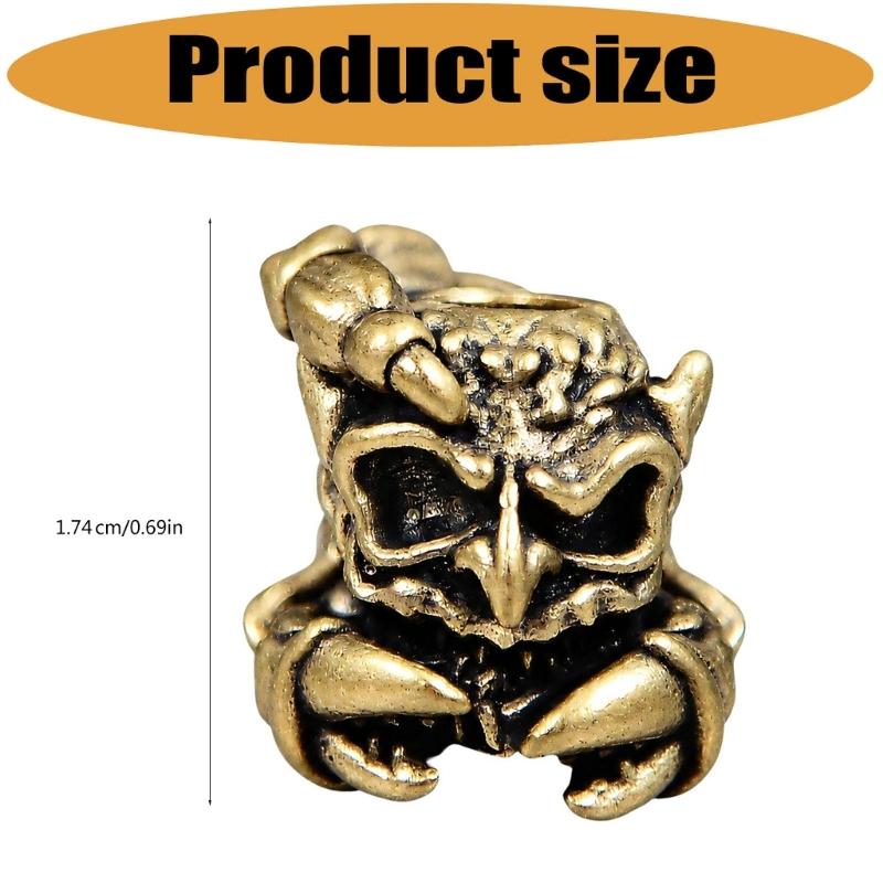 Decorative Pendant Bead with an Ornate Sculpted Scorpion Design and Pass-Through Opening for Custom Lanyard Projects