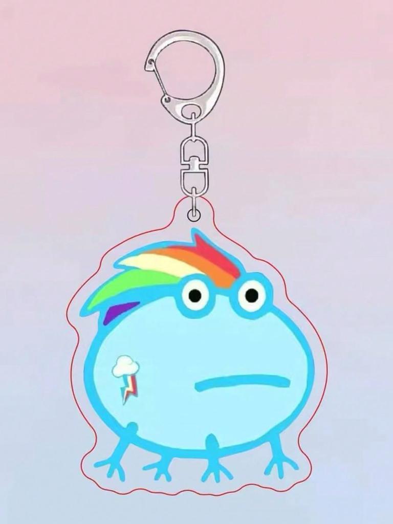 1pc My Little Pony Cute,Funny Frog Acrylic Keychain, Character Twilight Sparkle, Rainbow Dash, Pinkie Pie, Fluttershy, Suitable For Keys, Decorations,