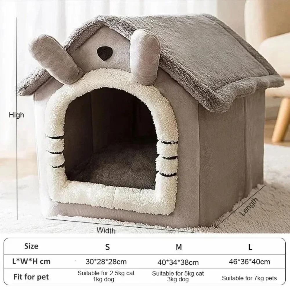 Super Cat Bed Warm Pet House Kitten Cave Cushion Cat House Warm Sleeping Dog Basket Tent Small Dog Mat Supplies Bed for Cats