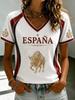 Tricou Fan Fotbal Spania Mânecă Respirabil Uscare Rapidă Street Wear Casual Tricou Fotbal Modă Potrivire Familie 2026