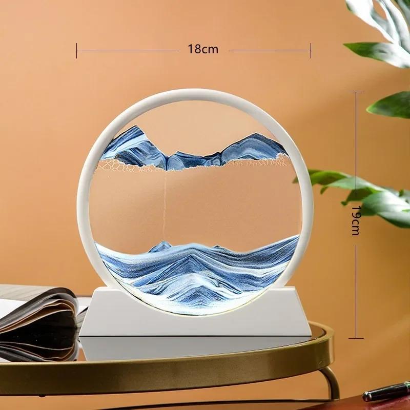 

Круглая картина из зыбучего песка для гостиной, орнаменты в виде песочных часов, движущаяся картина из песка для спальни, украшения для рабочего стола в офисе