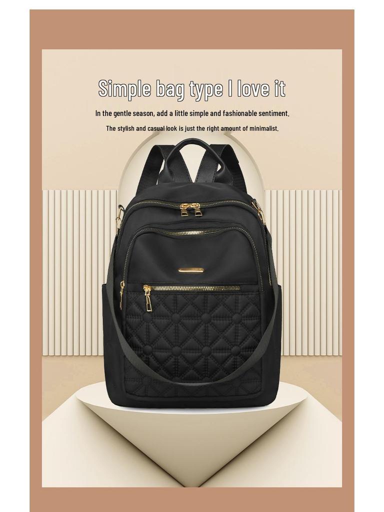 Women's Lightweight Travel Backpack - Large Capacity, Diamond Lattice Design