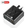 PD55W Multi-Port Fast Charger with QC3.0 for EU, US, UK Standards