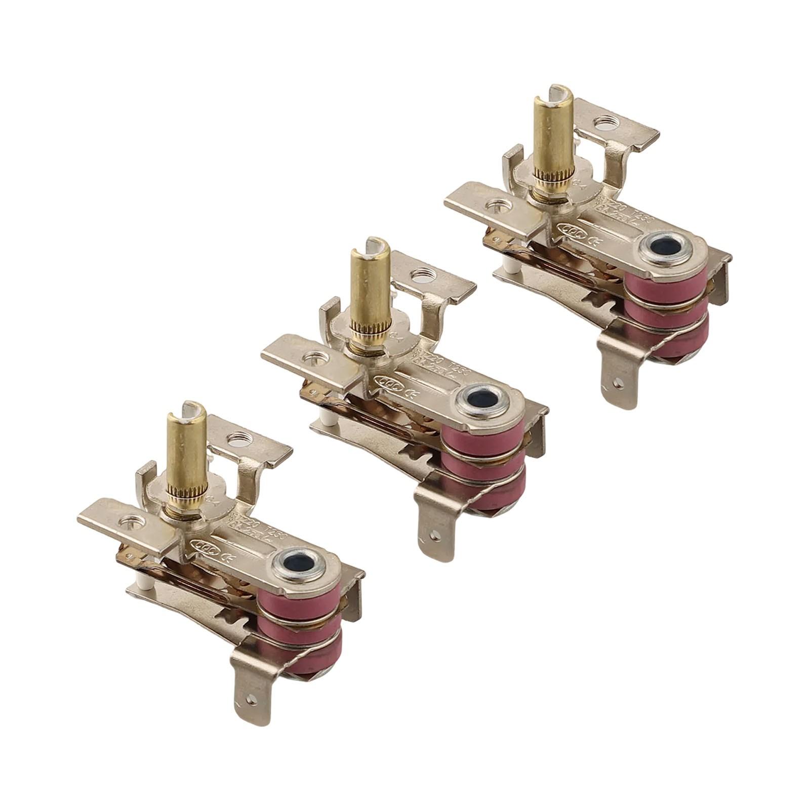 

3pcs Adjustable Thermostat Temperature Switch AC 250V 16A For Electric Heater