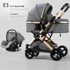 Reversible High Landscape 3-in-1 Baby Stroller with Reclining Seat and Shock Absorption
