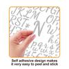 5 Sheets 2/1.5 Inch Alphabet Big Letter Stickers Shiny Silver Letter Number Sticker  DIY Crafts