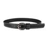 Black Rivet Skinny Waist Belt Set: Women's American Retro Accessory for Dresses and Pants - Sweet and Cool Style.