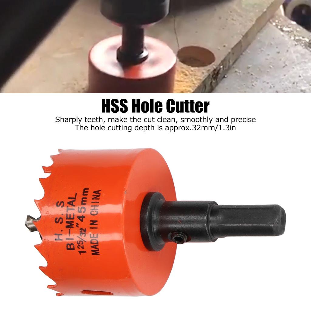 Hole Saw Drill Bit Sharply Teeth Easy Chip Removal High Hardness HSS Hole Cutter with Arbor for Wood Metal