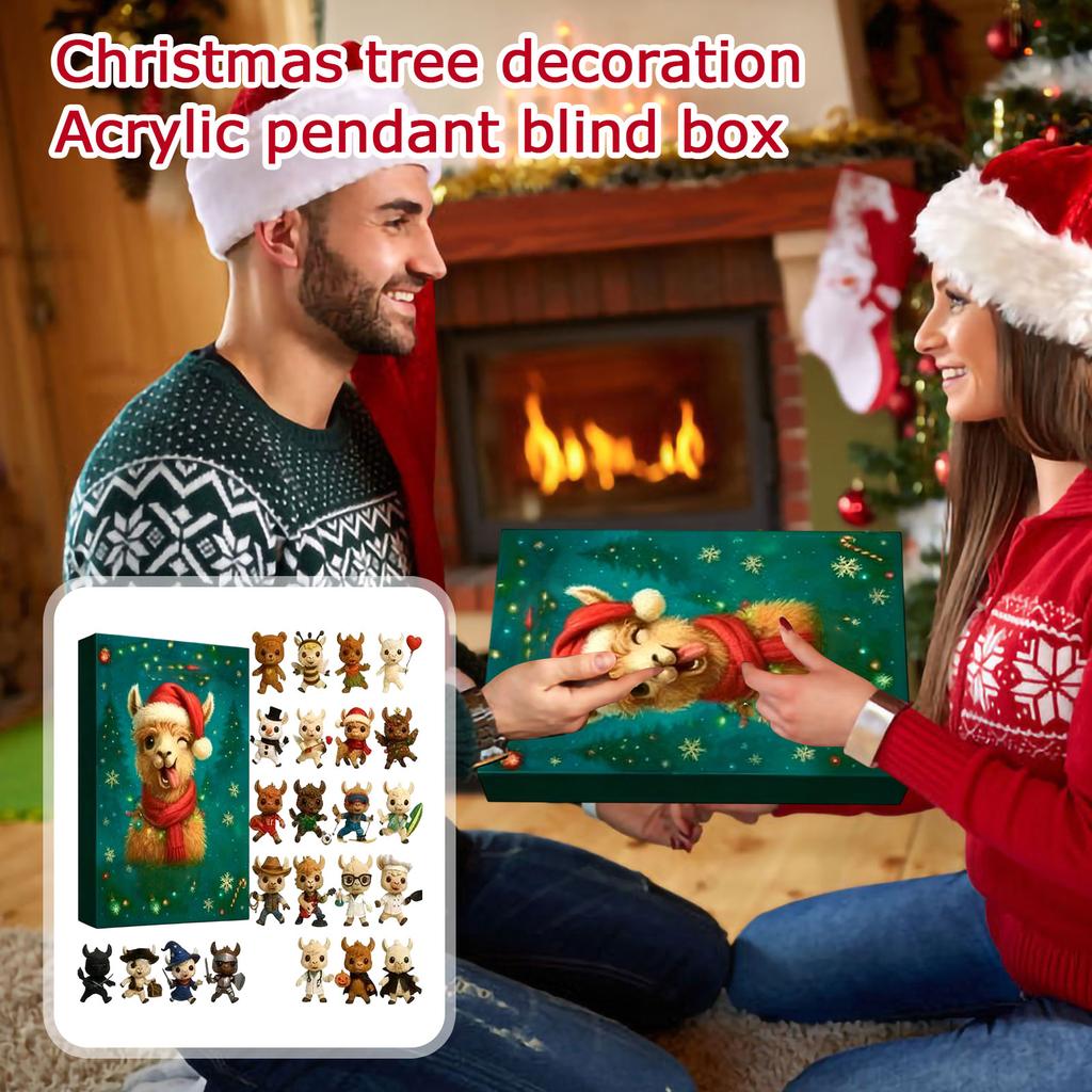 1ks 2D Psí adventní kalendář Odpočítávání Vánoční stromek Dekorace Akrylová přívěsek
