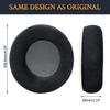 SOULWIT Replacement Ear Pads/Cushions for AKG K701, K702, Q701, Q702, K601, K612, and K712 Headphones, Soft Velour Headset Compatible, Black