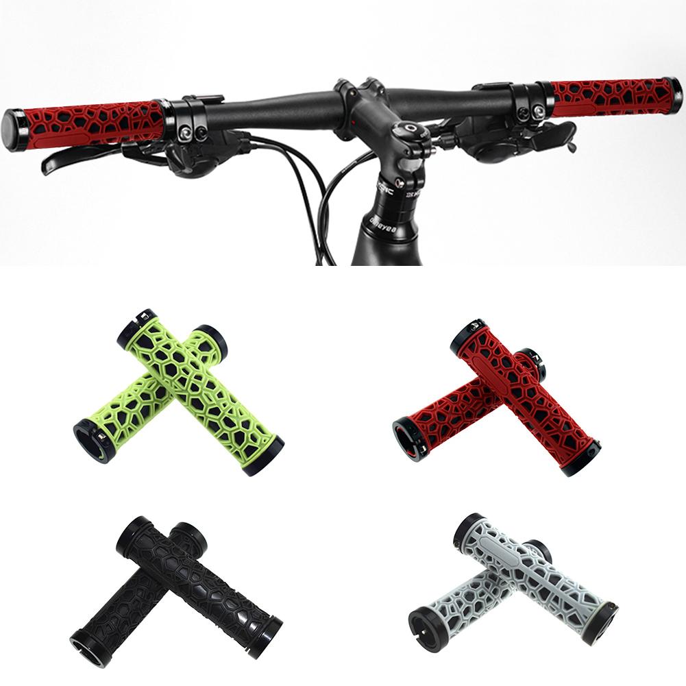 1 Pair Rubber Bicycle Handlebar Grips Shockproof Ergonomic Design Double-sided Mountain Bike Handlebar Covers