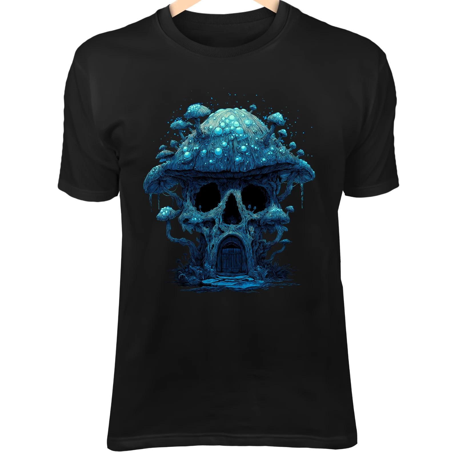 Skull Mushroom House - Hollow Skull, Bioluminescent Caps & Whimsical Fantasy L