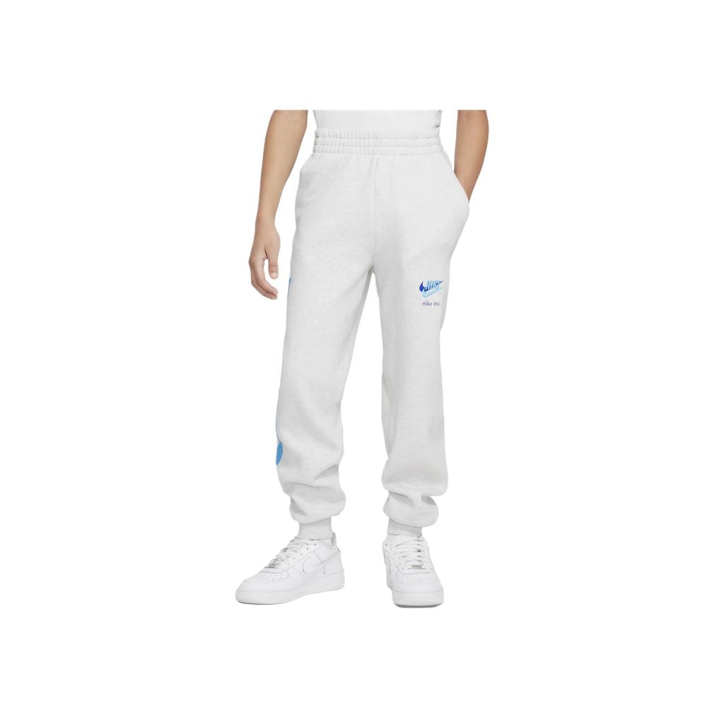 Nike Letter Logo Embroidered Casual Tapered Knit Sports Pants Kids Bottoms White DX5138-051