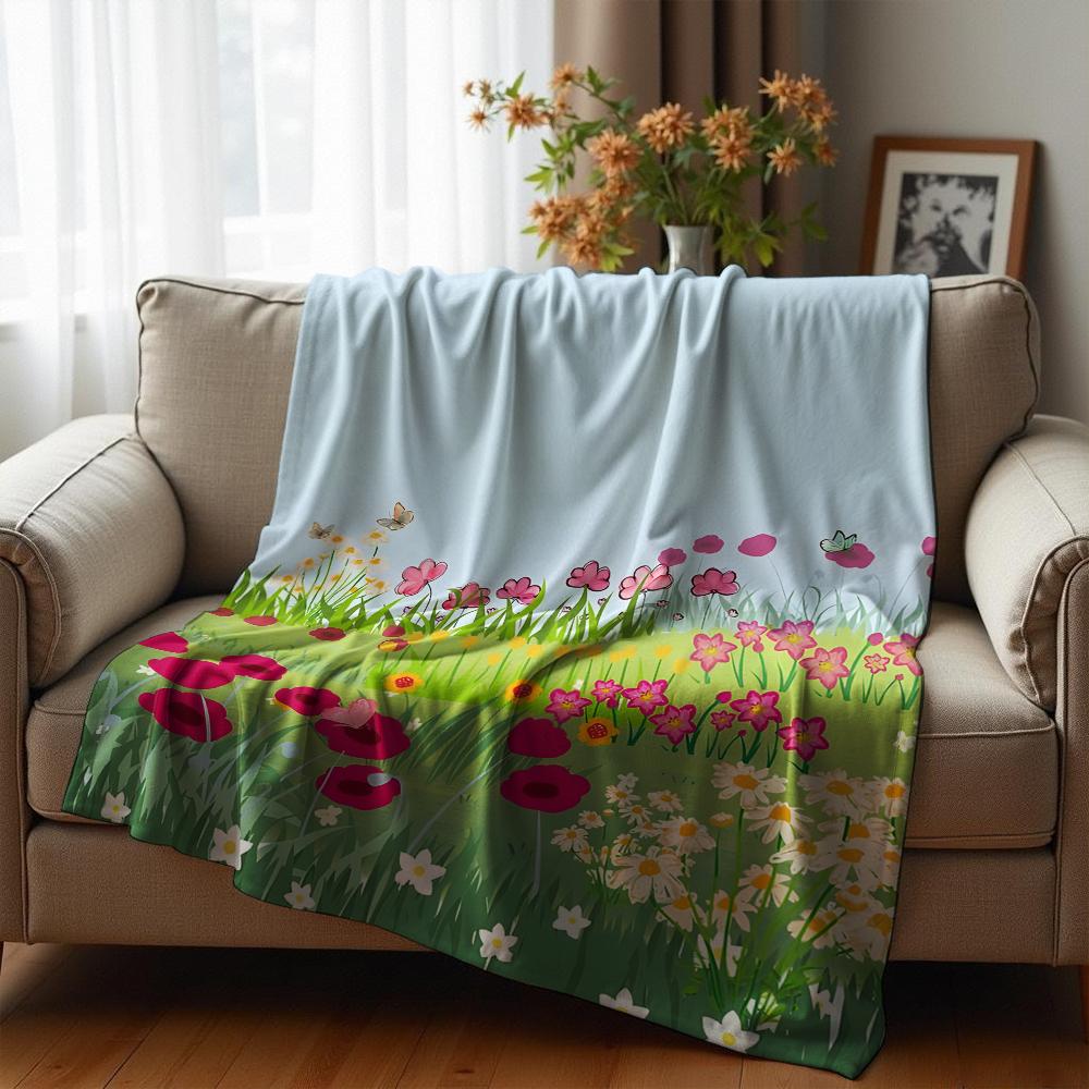 White Snow Bubble Cartoon Anime Print Flannel Blanket Soft Warm Throw for Kids Bedroom Sofa Christmas Office Car