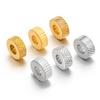 20Pcs Stainless Steel Gold Texture Flat Spacer Beads Loose Bead for DIY Bracelet Necklace Jewelry Making Charm Finding 4/5/6/8mm