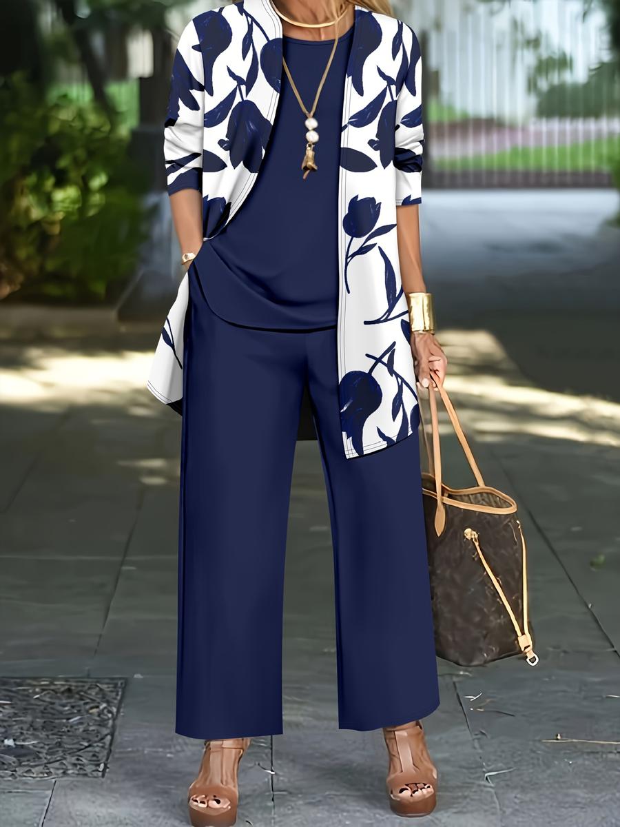 

Осенний женский комплект-тройка: куртка, майка, брюки. Корейский повседневный комплект. S синий