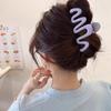 Pinza para el pelo con forma de onda geométrica de color cremoso de dopamina, pinza para el pelo para mujer y niña, accesorios para el cabello con cola de caballo