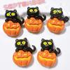 6Pcs New Cute Resin Cartoon Halloween Spiders, Pumpkins, Cats Series Flat Back Parts Embellishments For Hair Bows Accessories