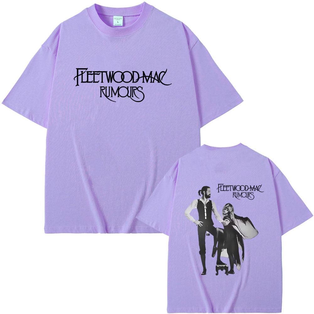 T-shirt Imprimé Album Rumours de Rock Band Fleetwood Mac T-shirts Graphiques Rétro Stevie Nicks Hommes Femmes Coton Décontracté T-shirts Vintage