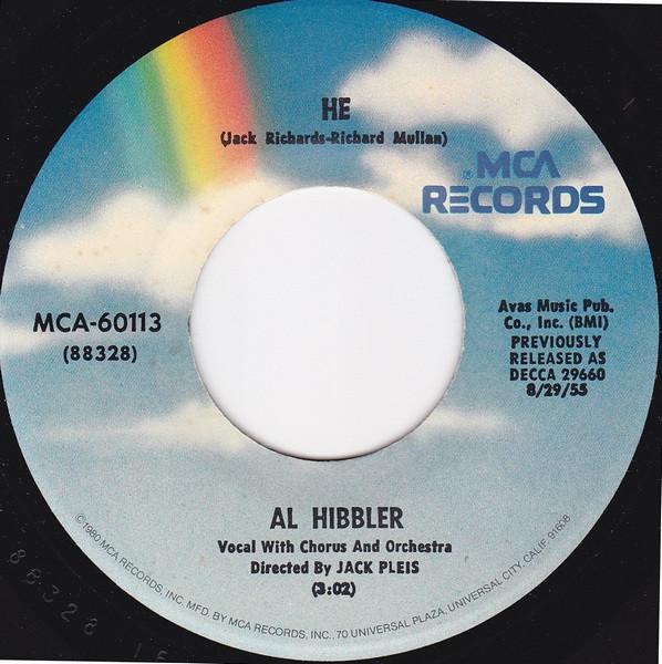 7inch Record AL HIBBLER - He MCA60113 MCA Records US Jazz Used