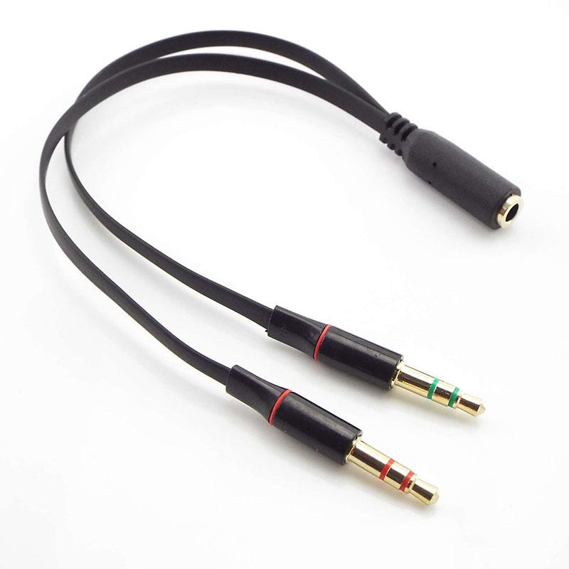 3,5-mm-Kopfhöreradapter, Kopfhörer-Splitter, Audio-Buchse auf 2 Stecker, 3,5-mm-Mikrofon-Y-Splitter, Headset zum Laptop-PC-Aux-Kabel