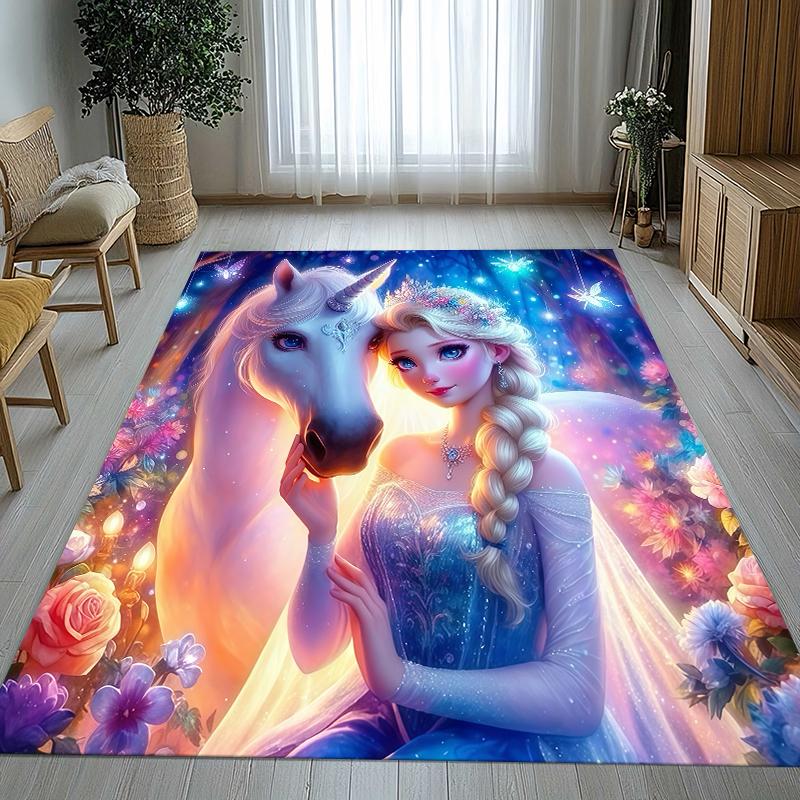 Cartoon F-Frozen girls Living Room Non-Slip Area Rug Soft Carpet for Bedroom Kids Playroom Sofa,Home Decor Doormat Gift